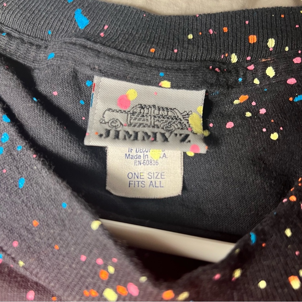 Vtg JIMMY’Z Shirt One size 90s JIMMY’Z. Splatter Paint RARE! - Picture 5 of 8